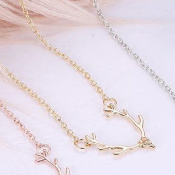 💍 Antlers chain GOLD tone necklace - Picture 3 of 4